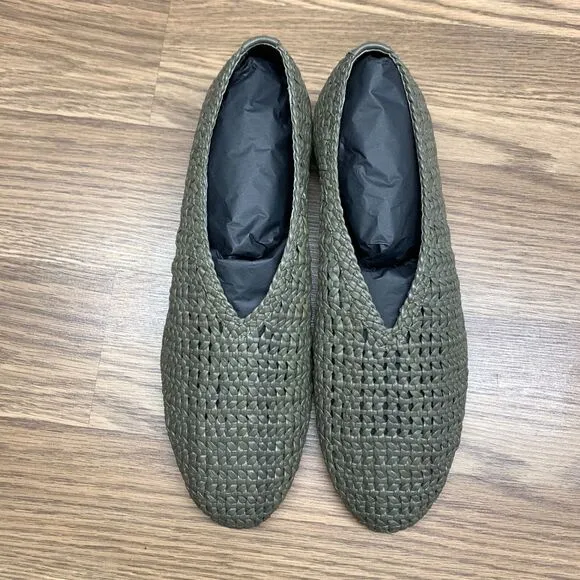 Officine Creative Bessie Weave Slip On Flat Loafers In Conifer Size EU 41 US 11