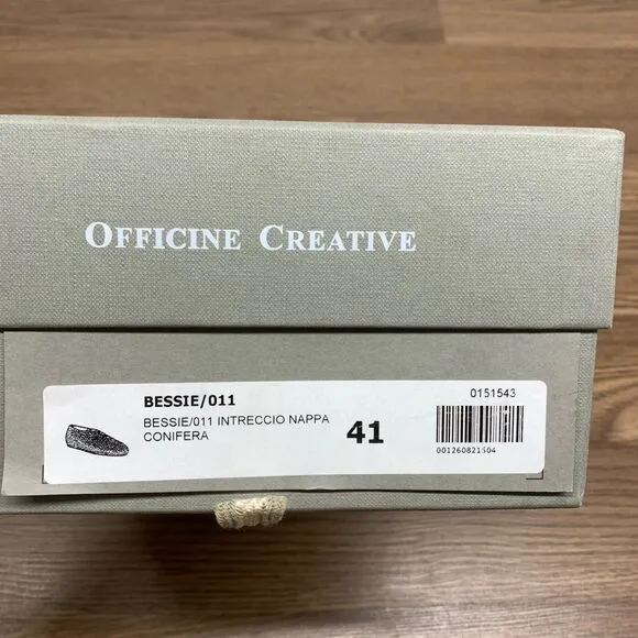 Officine Creative Bessie Weave Slip On Flat Loafers In Conifer Size EU 41 US 11