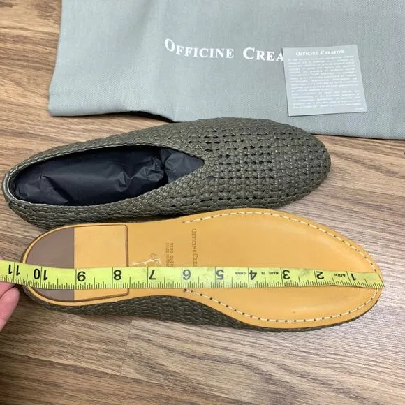 Officine Creative Bessie Weave Slip On Flat Loafers In Conifer Size EU 41 US 11