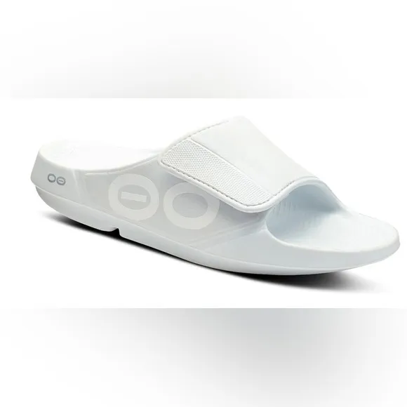 OFOOS men’s OOAHH SPORT FLEX SANDAL WHITE