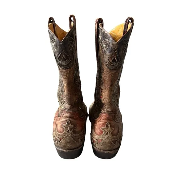 Old Gringo Aztec Cactus Embroidered Cowboy Boots 7.5 | Rare Vintage Western
