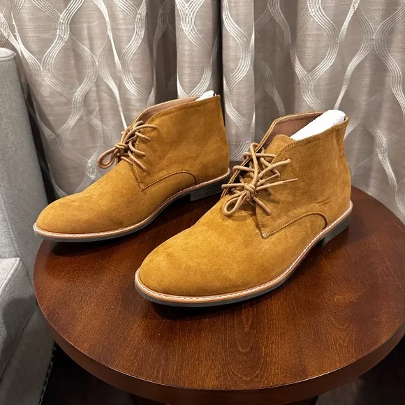 Old Navy Men's Chukka Boots Suede Faux Leather Lace Up Desert Oxford Size 12