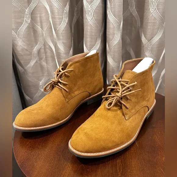 Old Navy Men's Chukka Boots Suede Faux Leather Lace Up Desert Oxford Size 12