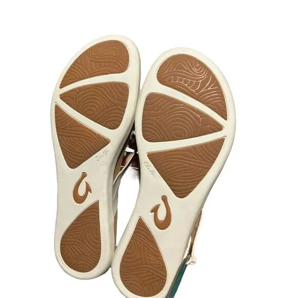 Olukai Honu Women's Size 11 Tapa/Goldensand Flip Flop Comfort Sandals New Turtle
