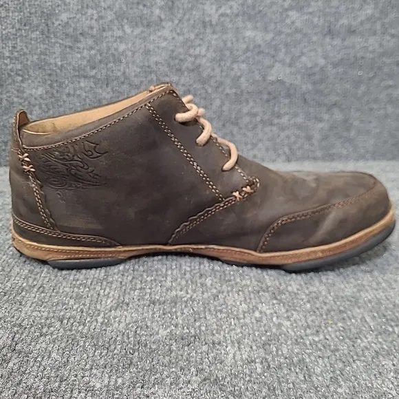 OluKai Kamuela Chukka Brown Leather Boots Mens US 10/ EU 43 Casual Lace Up Ankle