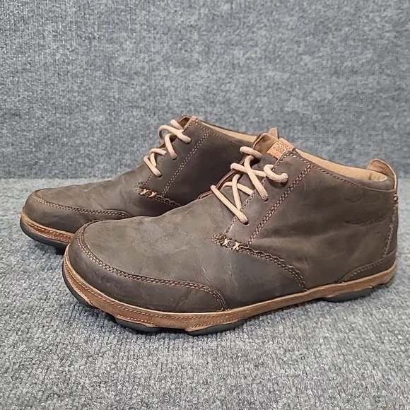 OluKai Kamuela Chukka Brown Leather Boots Mens US 10/ EU 43 Casual Lace Up Ankle
