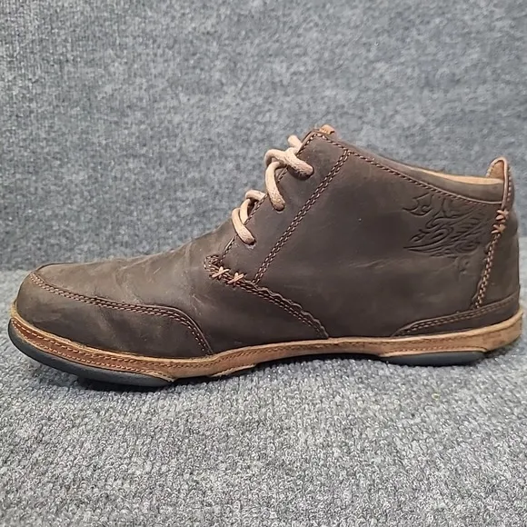 OluKai Kamuela Chukka Brown Leather Boots Mens US 10/ EU 43 Casual Lace Up Ankle