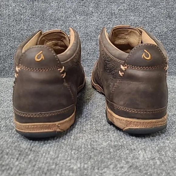 OluKai Kamuela Chukka Brown Leather Boots Mens US 10/ EU 43 Casual Lace Up Ankle