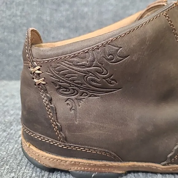OluKai Kamuela Chukka Brown Leather Boots Mens US 10/ EU 43 Casual Lace Up Ankle