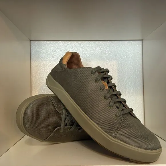 Olukai Lae'ahi Mens Canvas Casual Lace Up Green Lightweight Comfort Sneakers