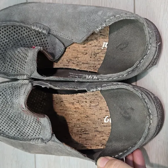 Olukai Men's Moloa Kohana Leather Gray Loafers Slip On Shoes Sz 11.5