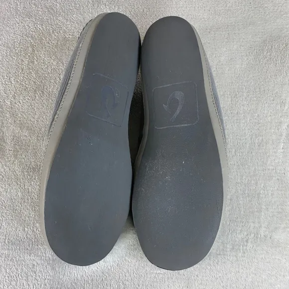 Olukai Moloa'Ie Men's Slip On Loafers Size 12 Gray Corduroy Drop In Heel Shoe