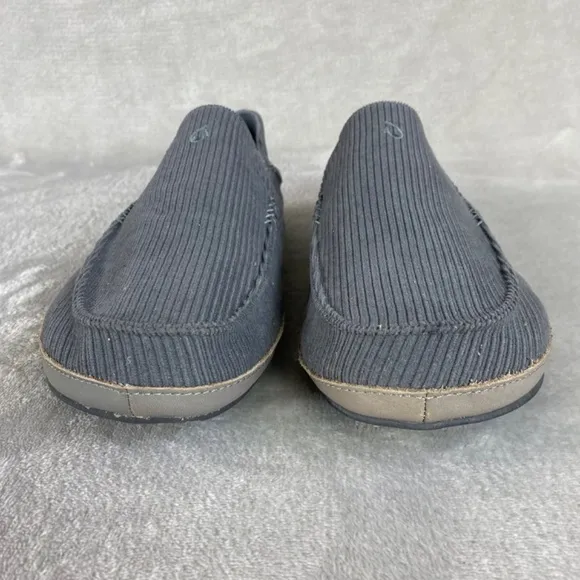 Olukai Moloa'Ie Men's Slip On Loafers Size 12 Gray Corduroy Drop In Heel Shoe