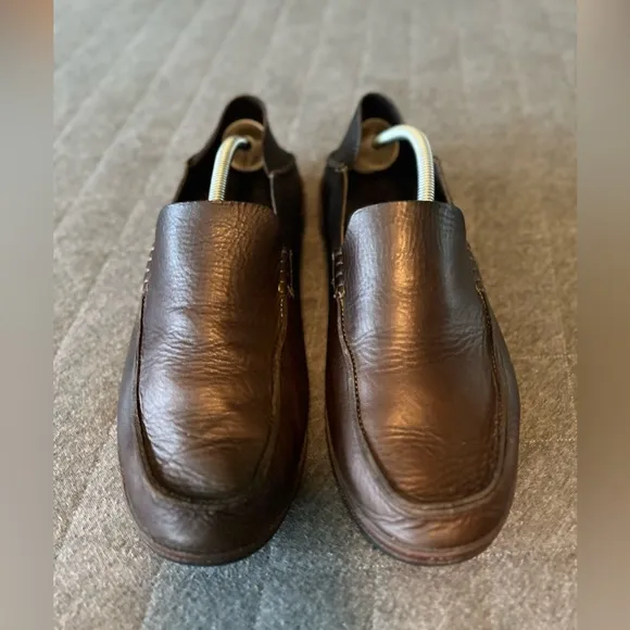 OLUKAI Ni’o Sz 11.5 Dark Brown Soft Leather Slip-on Loafers Orig $160