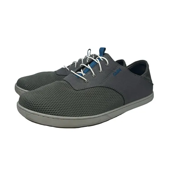 OluKai Nohea Moku Sneakers Canvas Mesh Gray Men 9.5