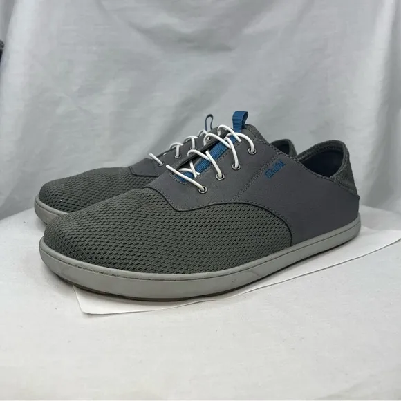 OluKai Nohea Moku Sneakers Canvas Mesh Gray Men 9.5