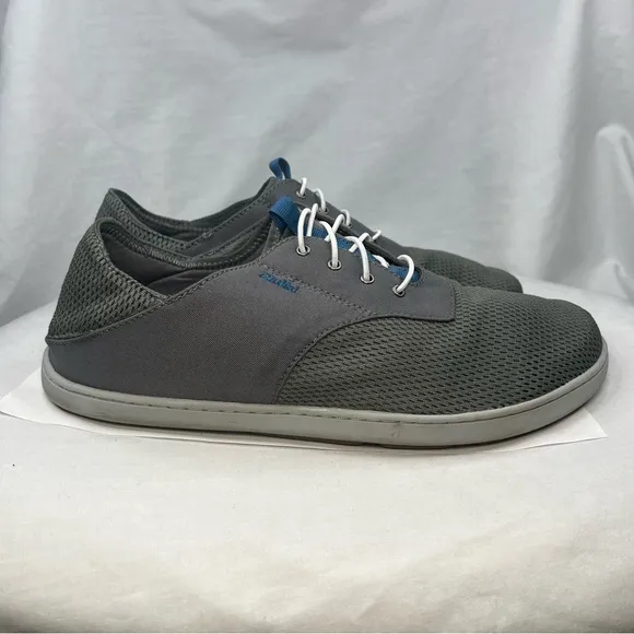 OluKai Nohea Moku Sneakers Canvas Mesh Gray Men 9.5
