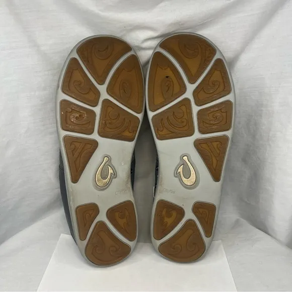 OluKai Nohea Moku Sneakers Canvas Mesh Gray Men 9.5