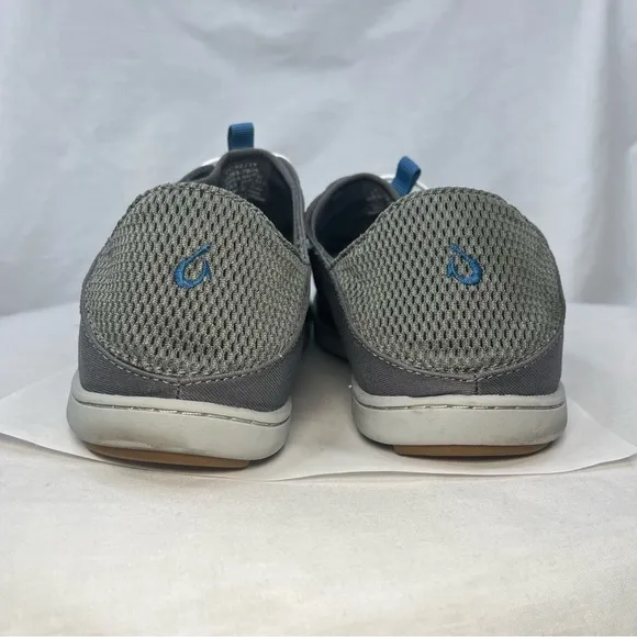 OluKai Nohea Moku Sneakers Canvas Mesh Gray Men 9.5