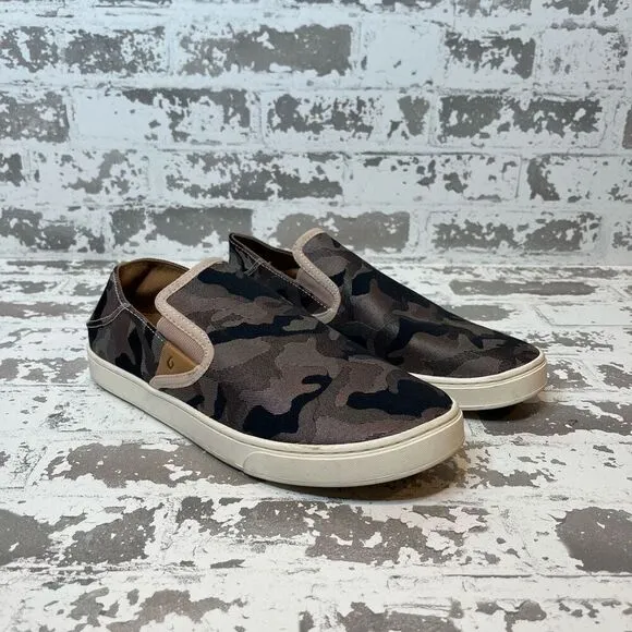 Olukai | pink camo slip on loafers