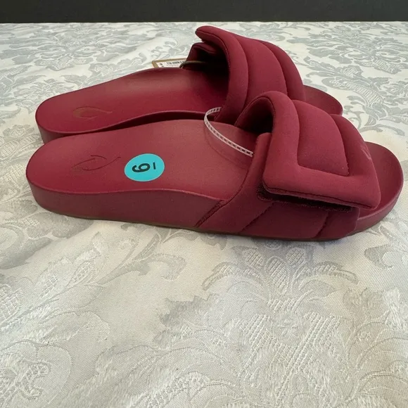 Olukai Women’s Size 6‎ Sunbeam Slide Sandals Shoe Loganberry Beach Comfort New