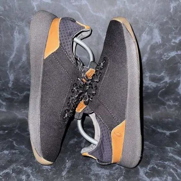 Olukai Nanea LI Black Low Top Casual Comfort Sneakers Canvas Mens Size 9