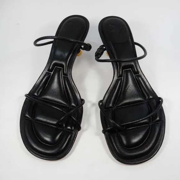 ONCEPT Sydney Kitten Heel Sandals Size 9 Black Toe Loop NEW $300