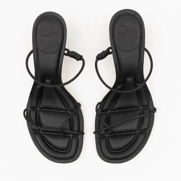 ONCEPT Sydney Kitten Heel Sandals Size 9 Black Toe Loop NEW $300