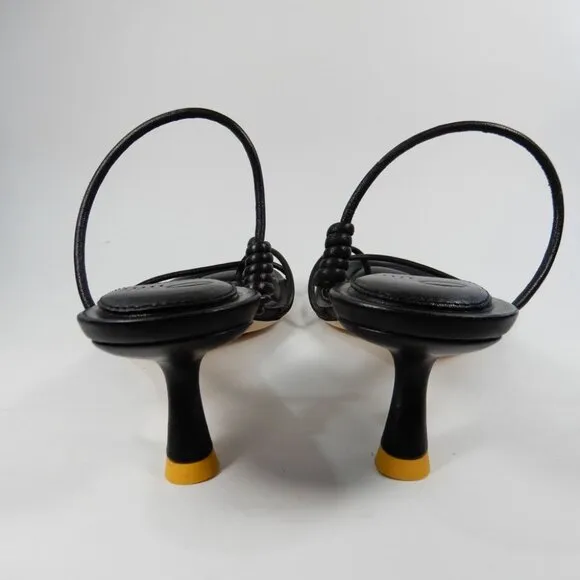 ONCEPT Sydney Kitten Heel Sandals Size 9 Black Toe Loop NEW $300
