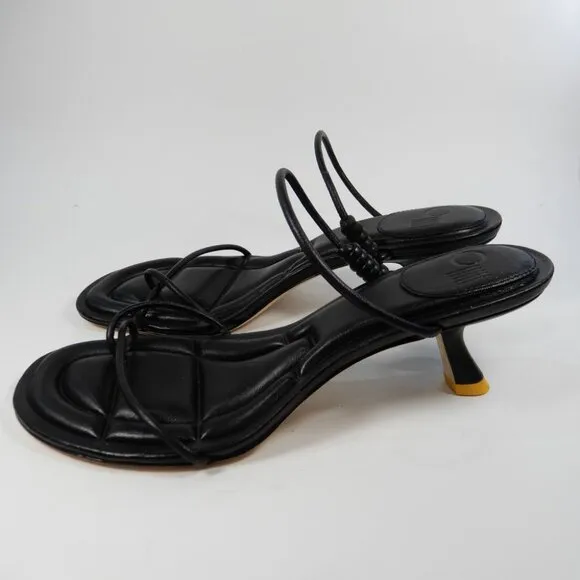 ONCEPT Sydney Kitten Heel Sandals Size 9 Black Toe Loop NEW $300