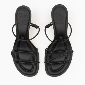ONCEPT Sydney Kitten Heel Sandals Size 9 Black Toe Loop NEW $300