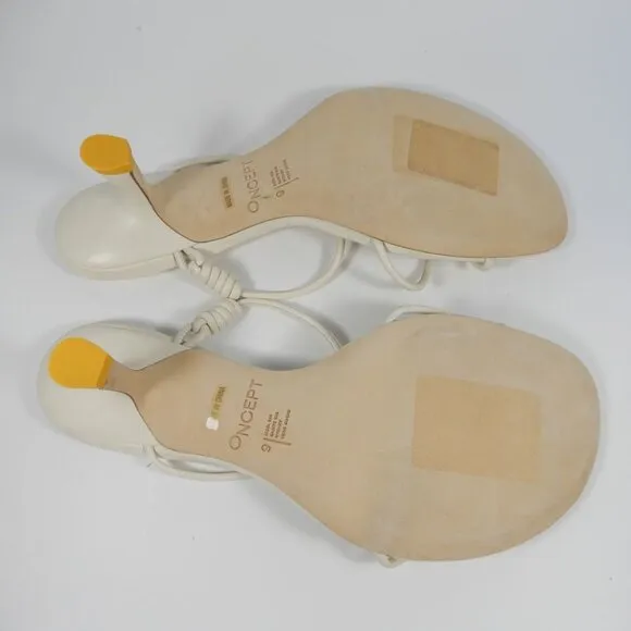 ONCEPT Sydney Kitten Heel Sandals Size 9 Ivory White NEW $300