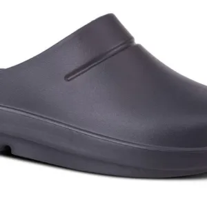 OOFOS Black Slip-On Loafers with Streamlined Design