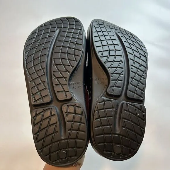 Oofos Ooahh Recovery Slide Sandals Mens 9 Womens 11 Black Rubber Slip On Comfort