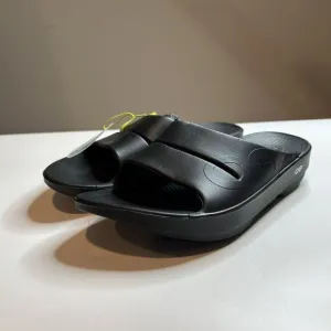 Oofos Ooahh Recovery Slide Sandals Mens 9 Womens 11 Black Rubber Slip On Comfort