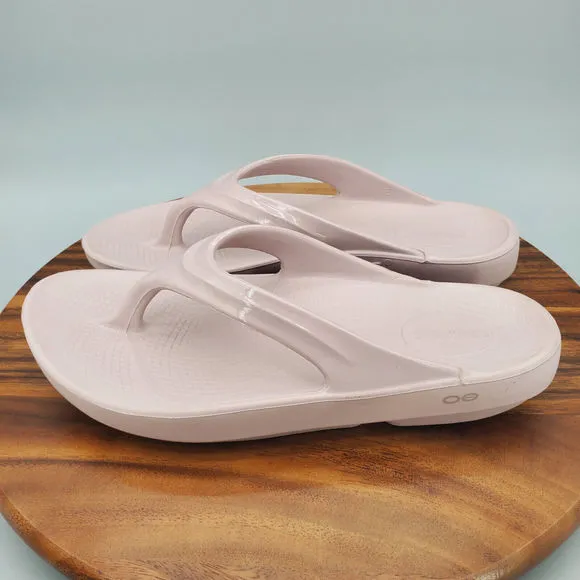Oofos Oolala Sandals Women's 11 Pink Comfort Recovery Slip On Thong Flip Flops