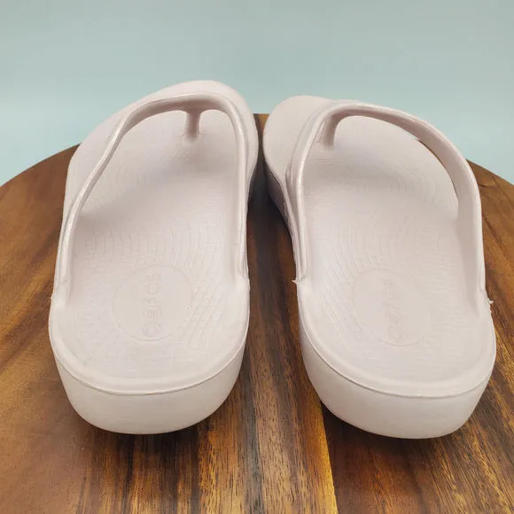 Oofos Oolala Sandals Women's 11 Pink Comfort Recovery Slip On Thong Flip Flops