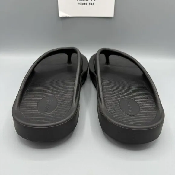 Oofos OOriginal Mens Size 12 Black Thong Wedge Comfort Sandals