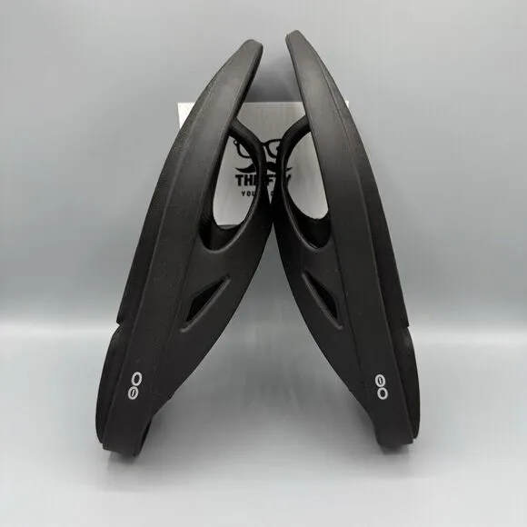 Oofos OOriginal Mens Size 12 Black Thong Wedge Comfort Sandals