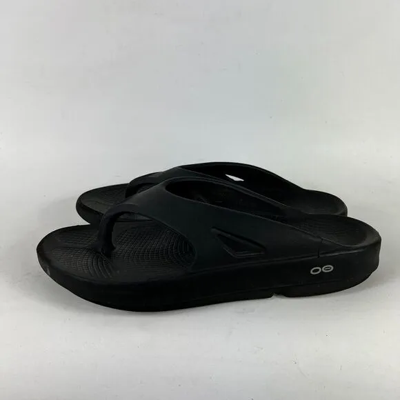 Oofos ooriginal sport mens size 9 black comfort classic sandals flip flops thong