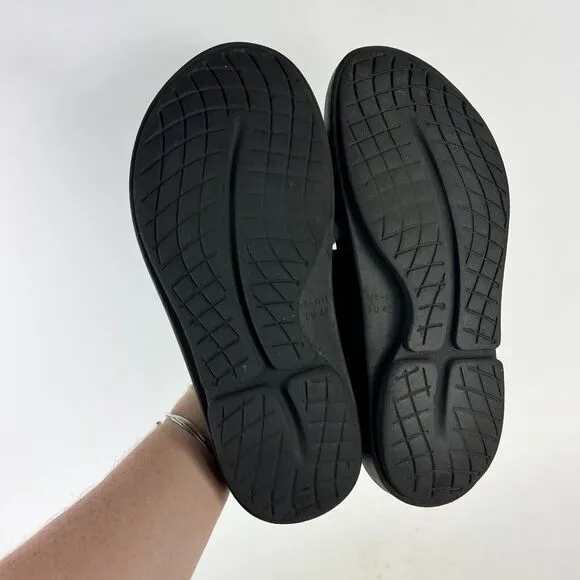 Oofos ooriginal sport mens size 9 black comfort classic sandals flip flops thong