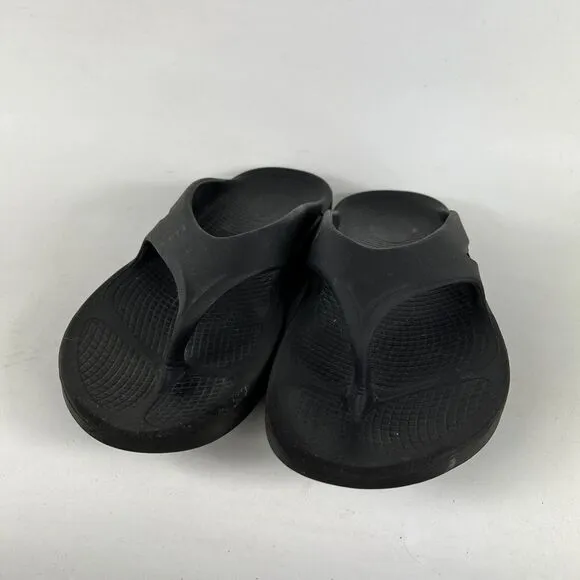 Oofos ooriginal sport mens size 9 black comfort classic sandals flip flops thong
