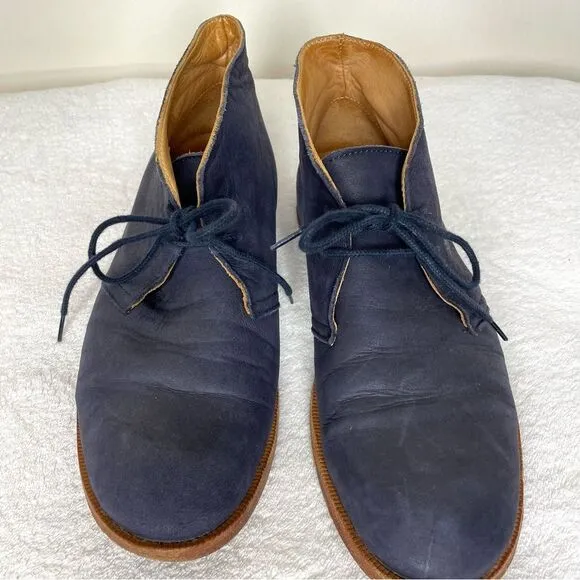 Opening Ceremony M1 Desert Chukka Boots Leather Ankle Lace Blue Size 8.5/42