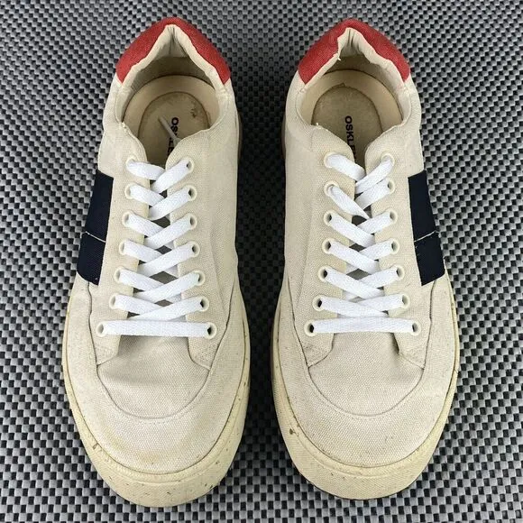 Osklen Ag Canvas Sneakers Mens Size 7.5 Beige Low Top Lace Up