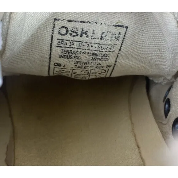 Osklen Ag Canvas Sneakers Mens Size 7.5 Beige Low Top Lace Up