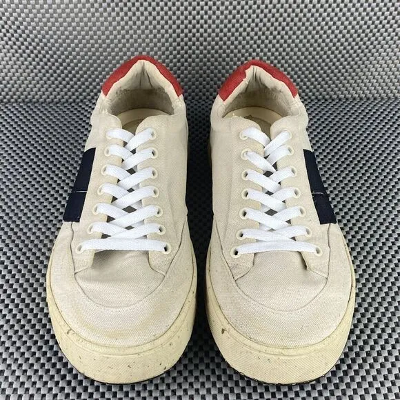 Osklen Ag Canvas Sneakers Mens Size 7.5 Beige Low Top Lace Up