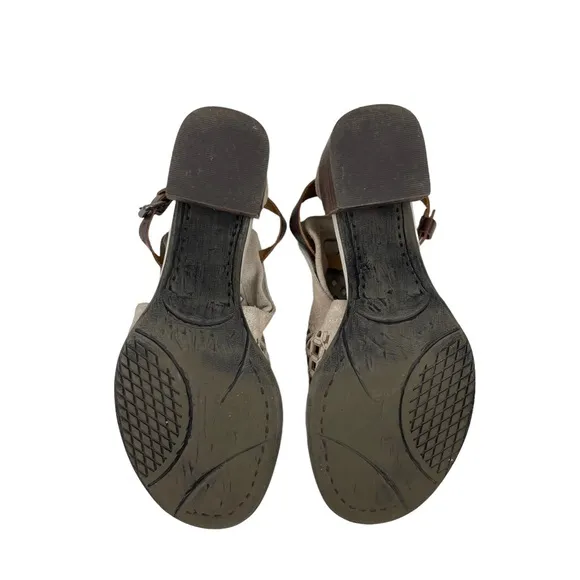 OTBT Metaphor Stone Block Heel Leather Sandals Heels 6