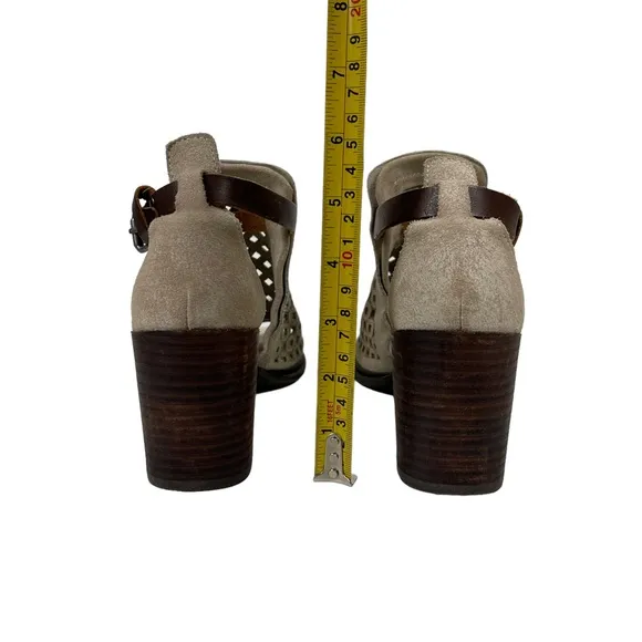 OTBT Metaphor Stone Block Heel Leather Sandals Heels 6