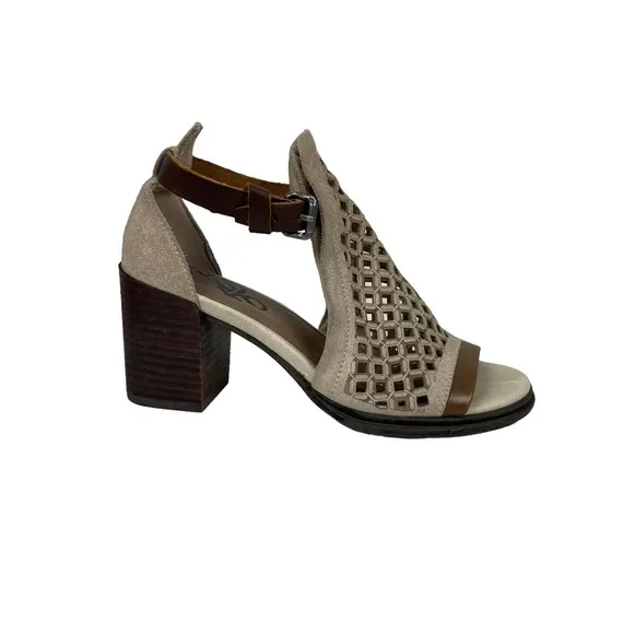OTBT Metaphor Stone Block Heel Leather Sandals Heels 6