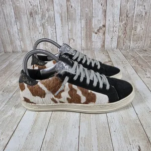 P448 Calf hair Sneakers‎ Glitter Accent Fashion Sneakers Size 37